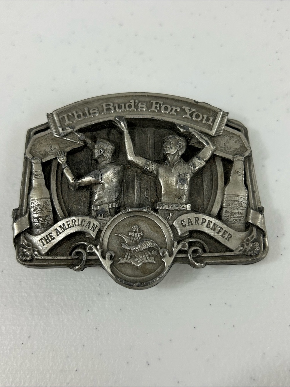 Bergamot USA Budweiser This Bud’s For You Belt Buckle American Carpenter